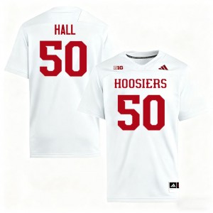 #50 Jhrevious Hall IU White Men's Jersey Replica College Football 861205-630