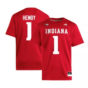 #1 Roman Hemby The Hoosier State Crimson Mens Jersey Limited College Football 625597-482
