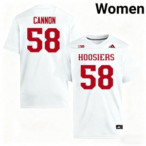 #58 Aden Cannon Indiana University White Womens Jersey NCAA College Football 129177-365