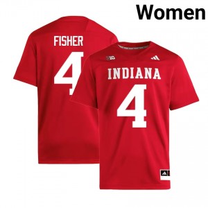 #4 Aiden Fisher IU Crimson Womens Jersey University College Football 399884-841