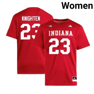 #23 Amariyun Knighten Indiana Crimson Women's Jerseys Replica College Football 422840-941