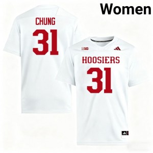 #31 Anthony Chung IU White Women Jerseys High School College Football 953604-502