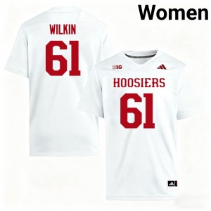 #61 Baylor Wilkin Indiana Hoosiers White Women's Jersey NCAA College Football 833493-375