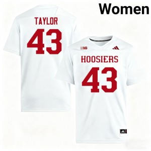#43 Bryce Taylor University of Indiana White Womens Jersey NCAA College Football 993341-610