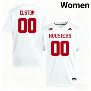 #00 Custom IU White Women Jersey Player College Football 879490-690