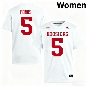 #5 D'Angelo Ponds IU White Womens Jerseys Embroidery College Football 887321-166