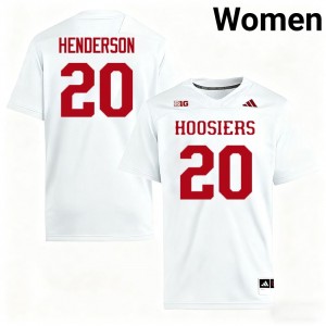 #20 Dontrae Henderson Indiana Hoosiers White Womens Jersey Player College Football 835524-552