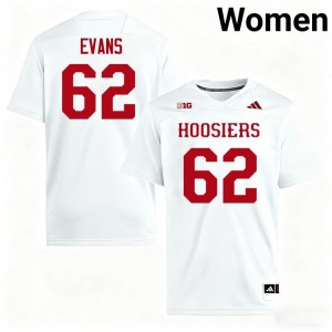 #62 Drew Evans IU White Womens Jersey Official College Football 670366-168