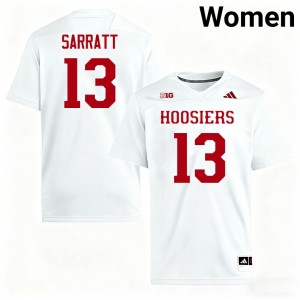 #13 Elijah Sarratt Indiana White Women's Jersey High School College Football 818438-401