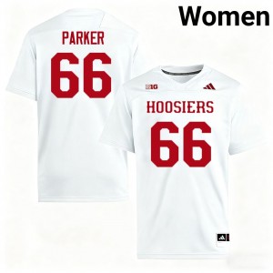 #66 Evan Parker The Hoosier State White Womens Jerseys University College Football 376869-975