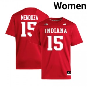 #15 Fernando Mendoza Indiana Hoosiers Crimson Women's Jerseys Game College Football 807150-348