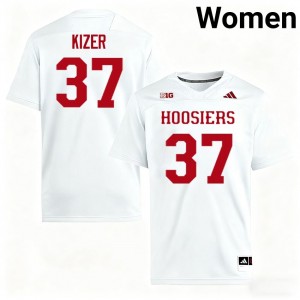 #37 Heath Kizer IU White Women Jerseys Player College Football 988267-861