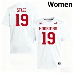 #19 Holden Staes University of Indiana White Women's Jerseys Player College Football 571746-651