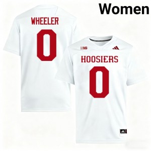 #0 Hosea Wheeler Indiana Hoosiers White Women's Jerseys Limited College Football 811750-417