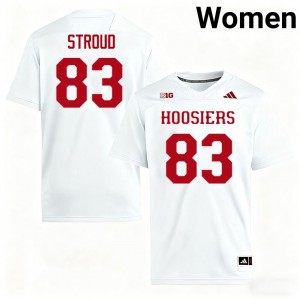 #83 Hunter Stroud IU White Women's Jerseys University College Football 839683-549