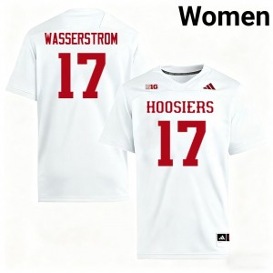#17 Jackson Wasserstrom IU White Womens Jersey Official College Football 494541-862