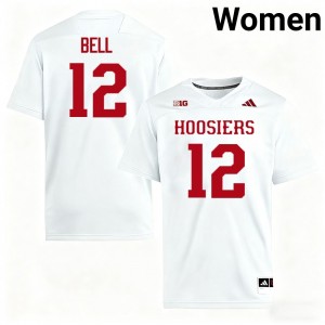 #12 Jacob Bell Indiana White Women's Jerseys High School College Football 716875-940