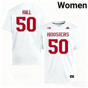 #50 Jhrevious Hall Indiana University White Women's Jerseys 2025-26 College Football 727752-827