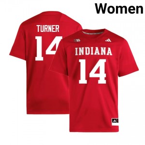 #14 Kaiden Turner Indiana Hoosiers Crimson Women's Jersey Alumni College Football 739632-575