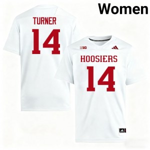 #14 Kaiden Turner Indiana White Women's Jerseys Game College Football 554928-155