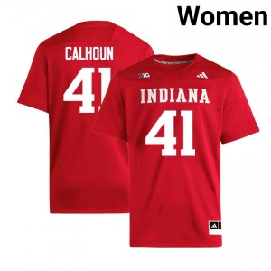 #41 Keishaun Calhoun The Hoosier State Crimson Women's Jerseys Stitched College Football 554474-844