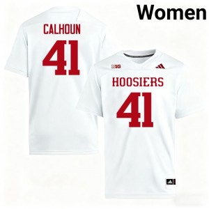 #41 Keishaun Calhoun Indiana University White Women Jerseys Game College Football 962283-730