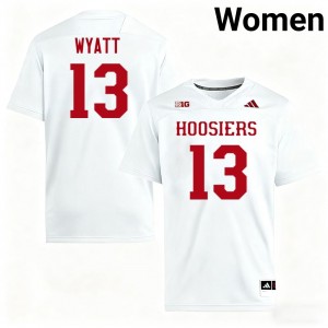 #13 Kellan Wyatt IU White Women's Jerseys Player College Football 156106-704