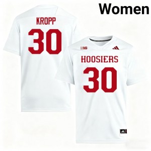 #30 Kyler Kropp Indiana University White Women Jersey Limited College Football 729209-513