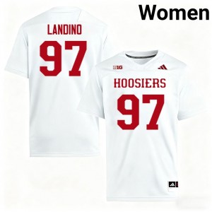 #97 Mario Landino Indiana Hoosiers White Women's Jerseys 2025-26 College Football 288749-626