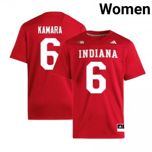 #6 Mikail Kamara Indiana Crimson Women's Jerseys Limited College Football 679692-831