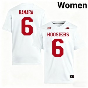 #6 Mikail Kamara Indiana White Women's Jerseys NCAA College Football 803497-597