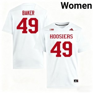 #49 Olubade Baker Indiana White Women Jerseys Stitched College Football 563463-383