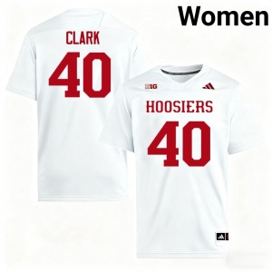 #40 Quentin Clark University of Indiana White Women Jerseys Embroidery College Football 285868-933