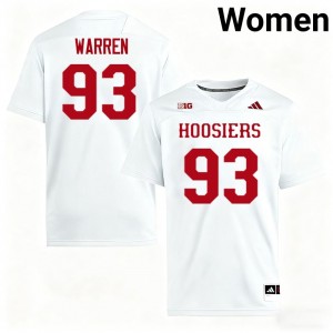 #93 Quinn Warren Indiana University White Women's Jersey Embroidery College Football 471674-842