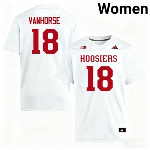 #18 Solomon Vanhorse Indiana Hoosiers White Women Jersey Replica College Football 804766-341