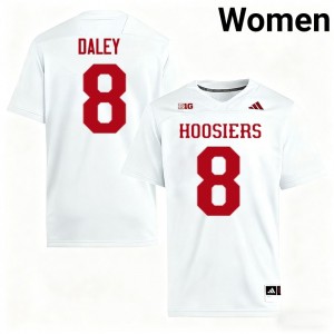 #8 Stephen Daley University of Indiana White Women Jersey Game College Football 772984-761