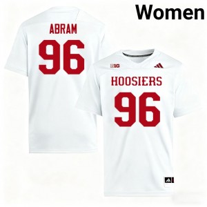 #96 Triston Abram University of Indiana White Women's Jersey NCAA College Football 198523-639