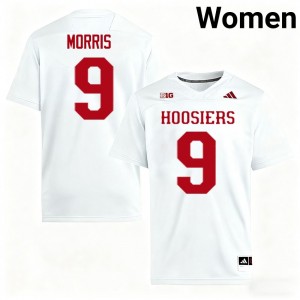 #9 Tyler Morris IU White Womens Jersey Stitched College Football 861684-752