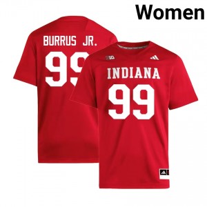 #99 Tyrone Burrus Jr. Indiana University Crimson Womens Jerseys Stitched College Football 915376-756