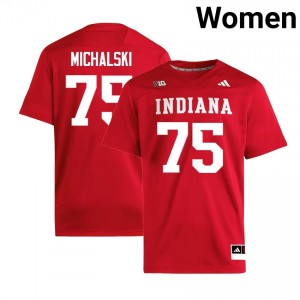 #75 Zen Michalski Indiana Crimson Women Jerseys Embroidery College Football 568628-813