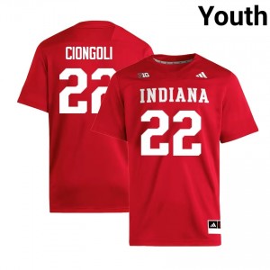 #22 Ace Ciongoli Indiana University Crimson Youth Jersey Limited College Football 473604-180