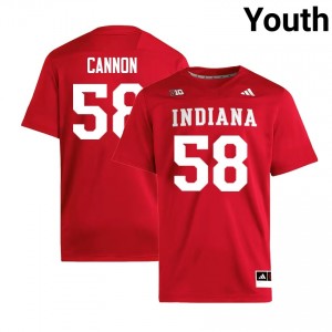 #58 Aden Cannon Indiana Hoosiers Crimson Youth Jerseys Stitched College Football 275255-648