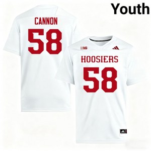 #58 Aden Cannon Indiana University White Youth Jersey 2025-26 College Football 999596-627