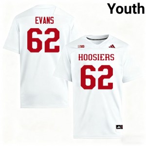 #62 Drew Evans Indiana Hoosiers White Youth Jerseys Limited College Football 590396-659