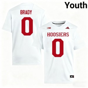 #0 Jonathan Brady Indiana University White Youth Jerseys Stitched College Football 563328-646