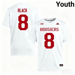 #8 Kaelon Black IU White Youth Jerseys Stitched College Football 539081-359
