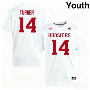 #14 Kaiden Turner The Hoosier State White Youth Jerseys Limited College Football 107223-678