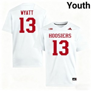 #13 Kellan Wyatt University of Indiana White Youth Jersey Stitched College Football 292590-624