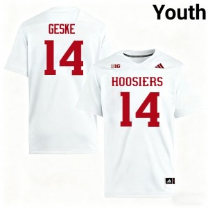 #14 Maverick Geske The Hoosier State White Youth Jerseys Replica College Football 891603-701