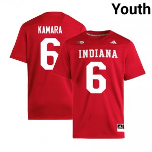 #6 Mikail Kamara Indiana Hoosiers Crimson Youth Jerseys Official College Football 105222-123
